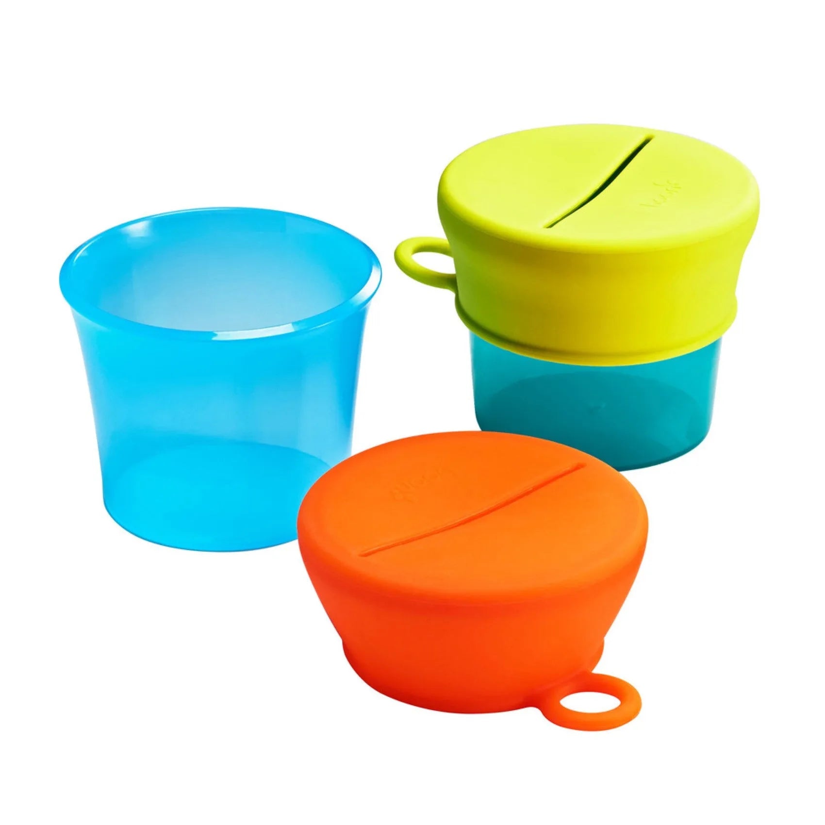 Boon - Snug Snack Containers With Stretchy Silicone Lids (Blue)