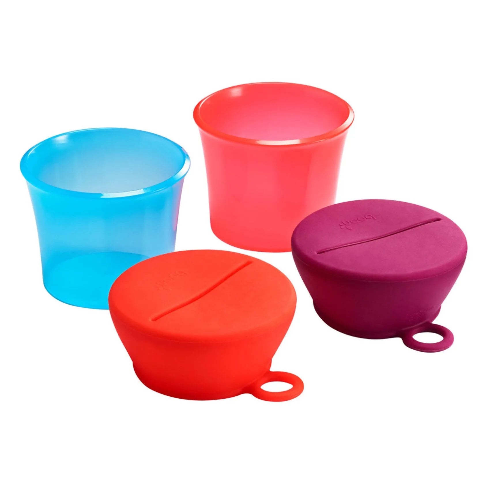 Boon - Snug Snack Containers With Stretchy Silicone Lids (Pink)