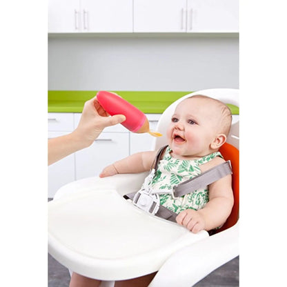 Boon Squirt Silicone Baby Food Dispensing Spoon (Pink)