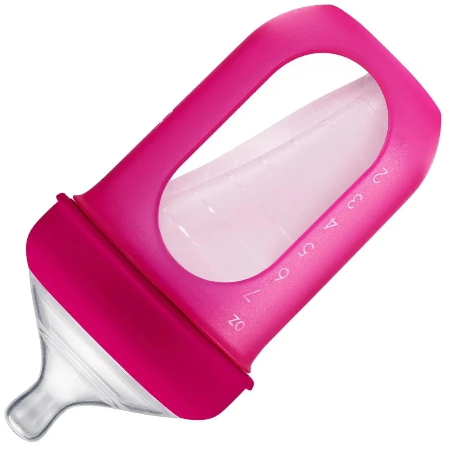Boon -Nursh Silicone Pouch Bottle 8oz (Pink)