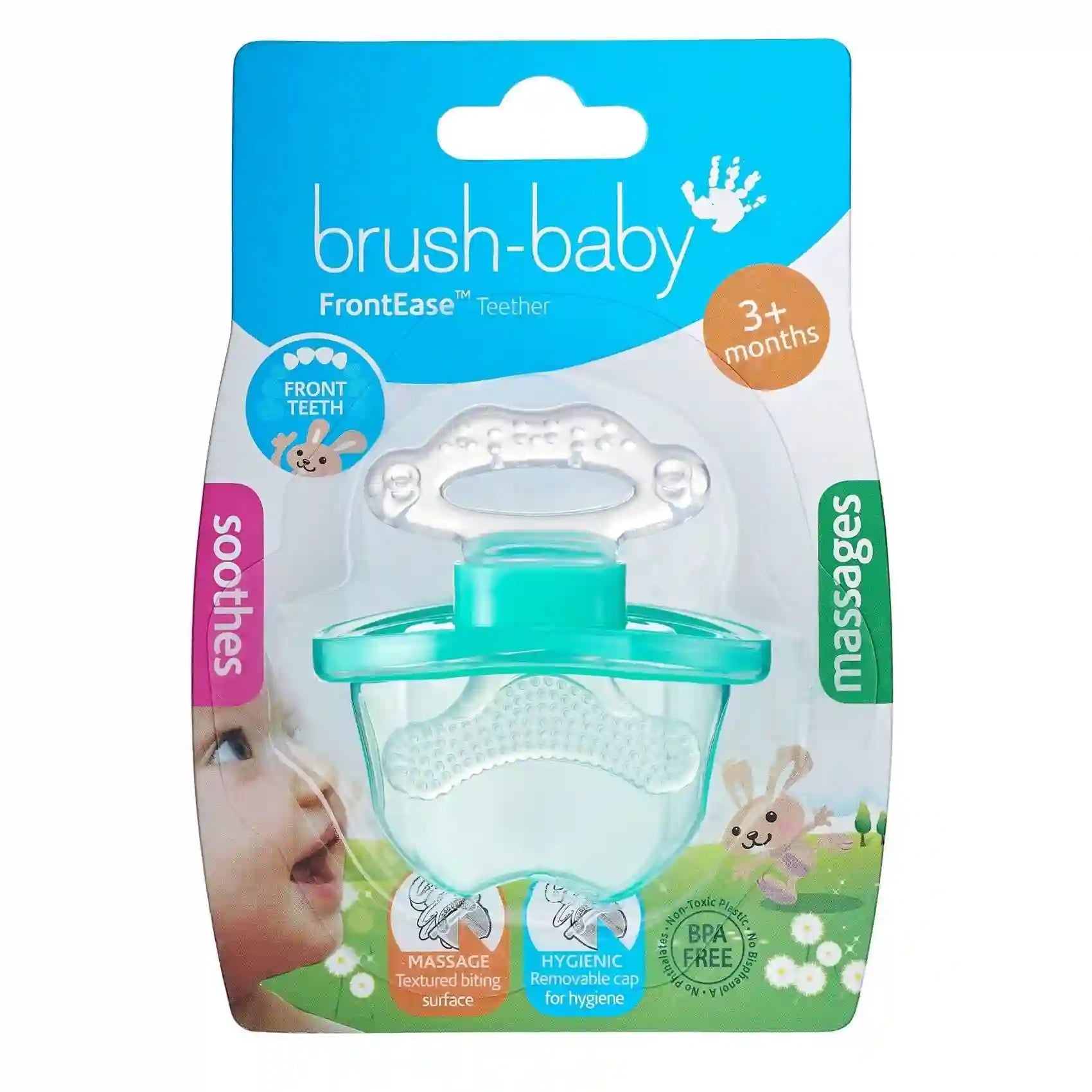 Brush-Baby Front-Ease Teether Teal