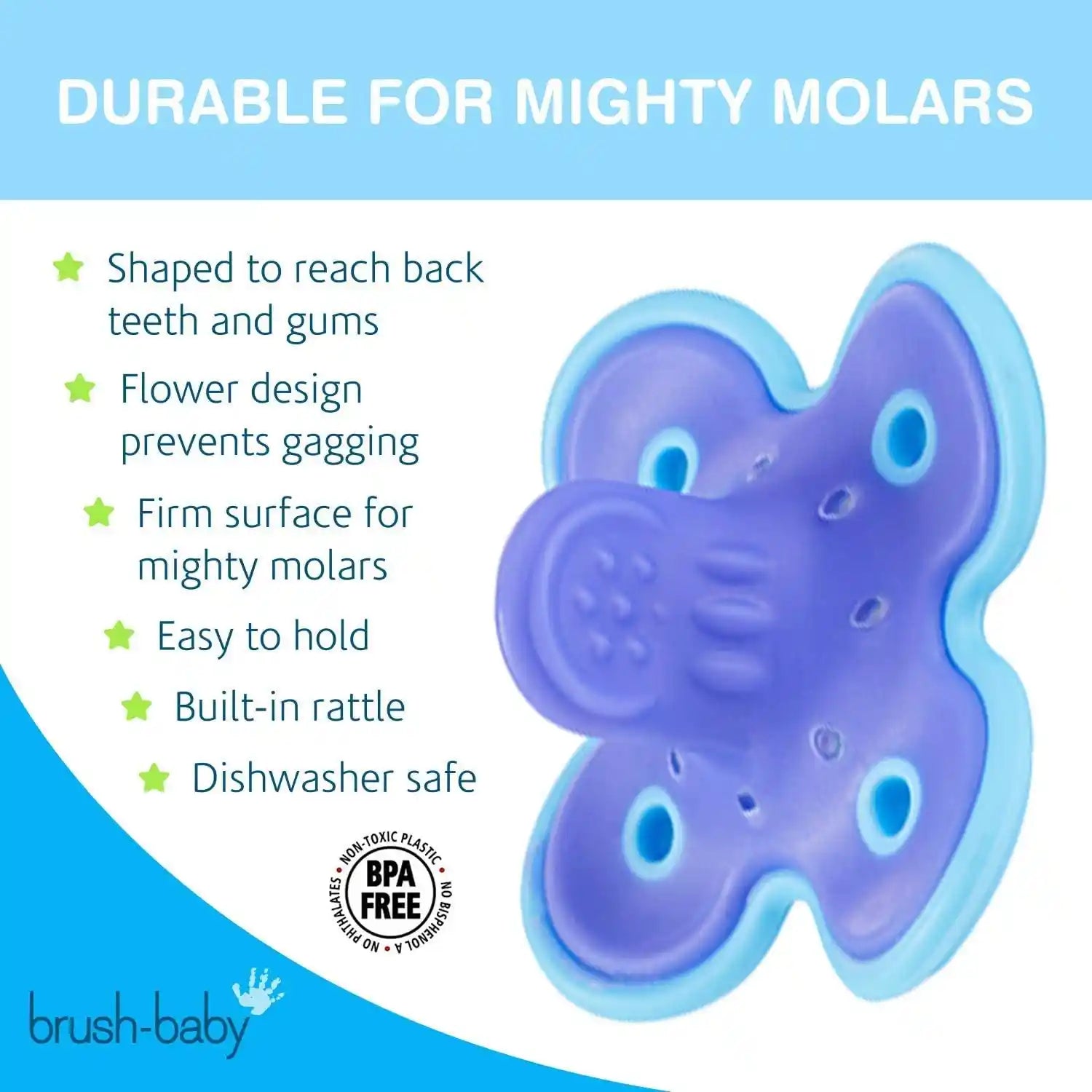 Brush-Baby Molarmunch X 2 Teether (Blue/Purple)