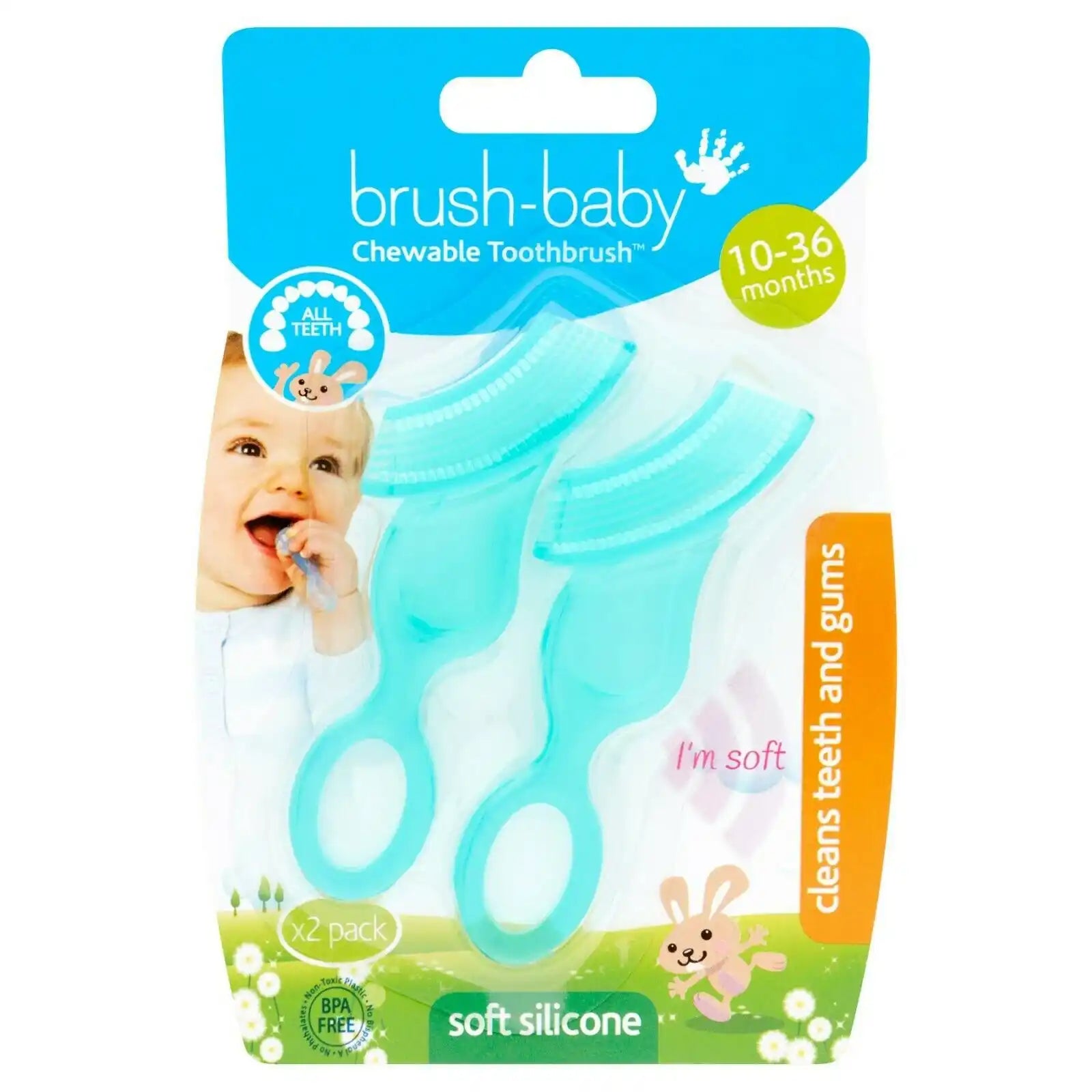 Brush-Baby New Chewable Toothbrush (Double Pack)