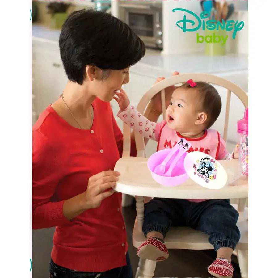 Disney - Baby 3Pcs Feeding Set, Bowl, Spoon And Fork - Minnie Mouse (Pink)