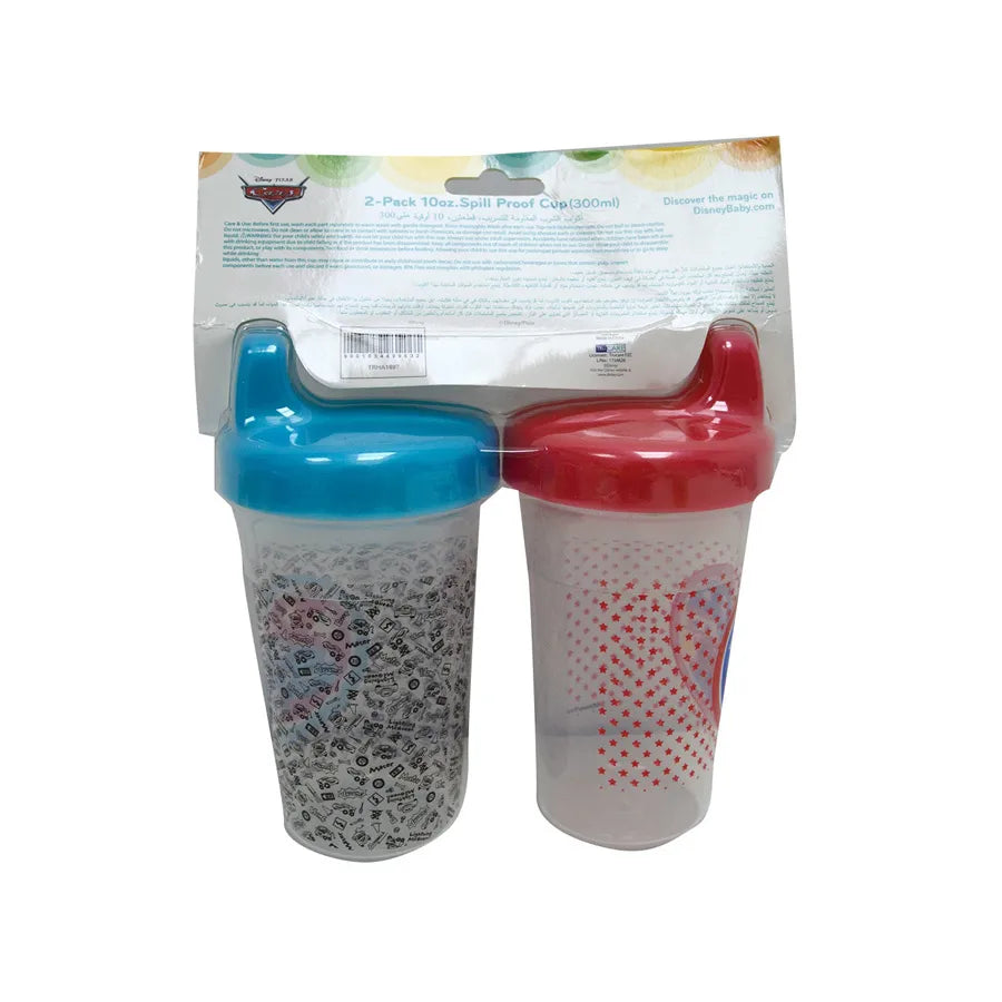 Disney BPA Free Baby Sippy Cup, 12 Months+, 300ML, Pack of 2 - Cars - Mix Disney BPA Free Baby Sippy Cup, 12 Months+, 300ML, Pack of 2 - Cars - Mix