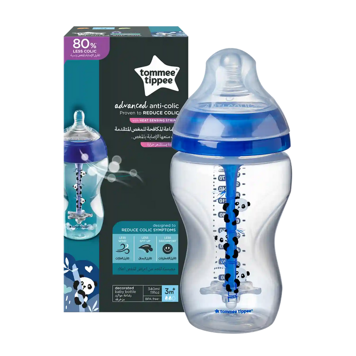 Tommee Tippee Advanced Anti-Colic Feeding Bottle, 340ML X1 - Boy