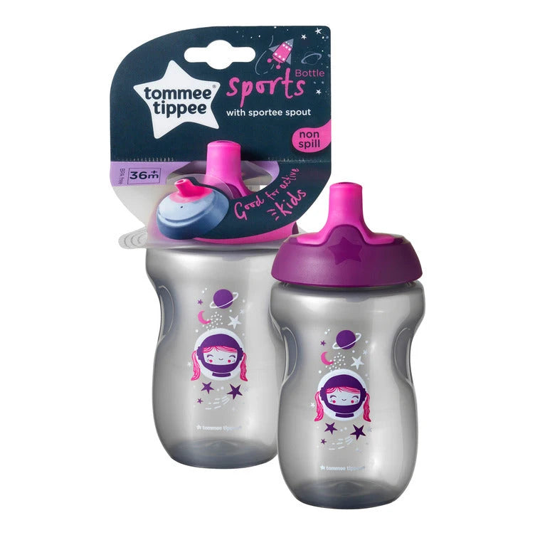 Tommee Tippee Sports Bottle With Sportee Spout, 300ML (Blue/Purple)