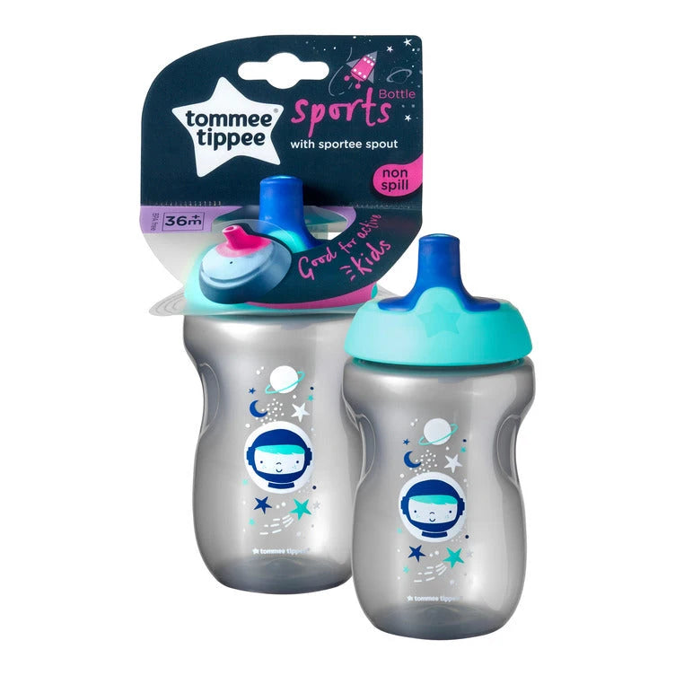 Tommee Tippee Sports Bottle With Sportee Spout, 300ML (Blue/Purple)