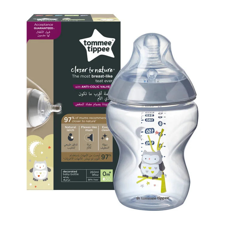Tommee Tippee Closer To Nature Feeding Bottle, 260Ml X 1 - Boy