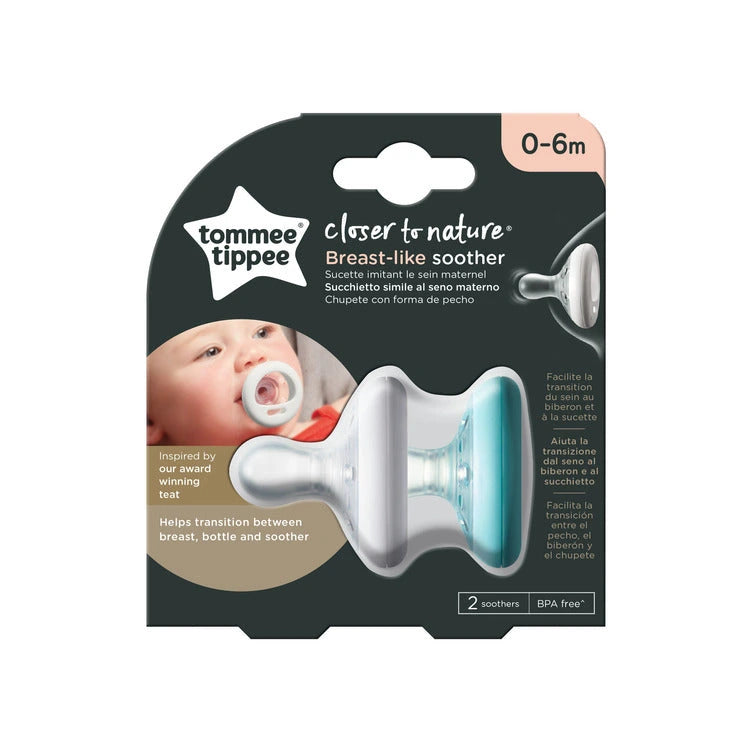 Tommee Tippee Closer To Nature Breast Like Soother 0-6m,  Pack of 2
