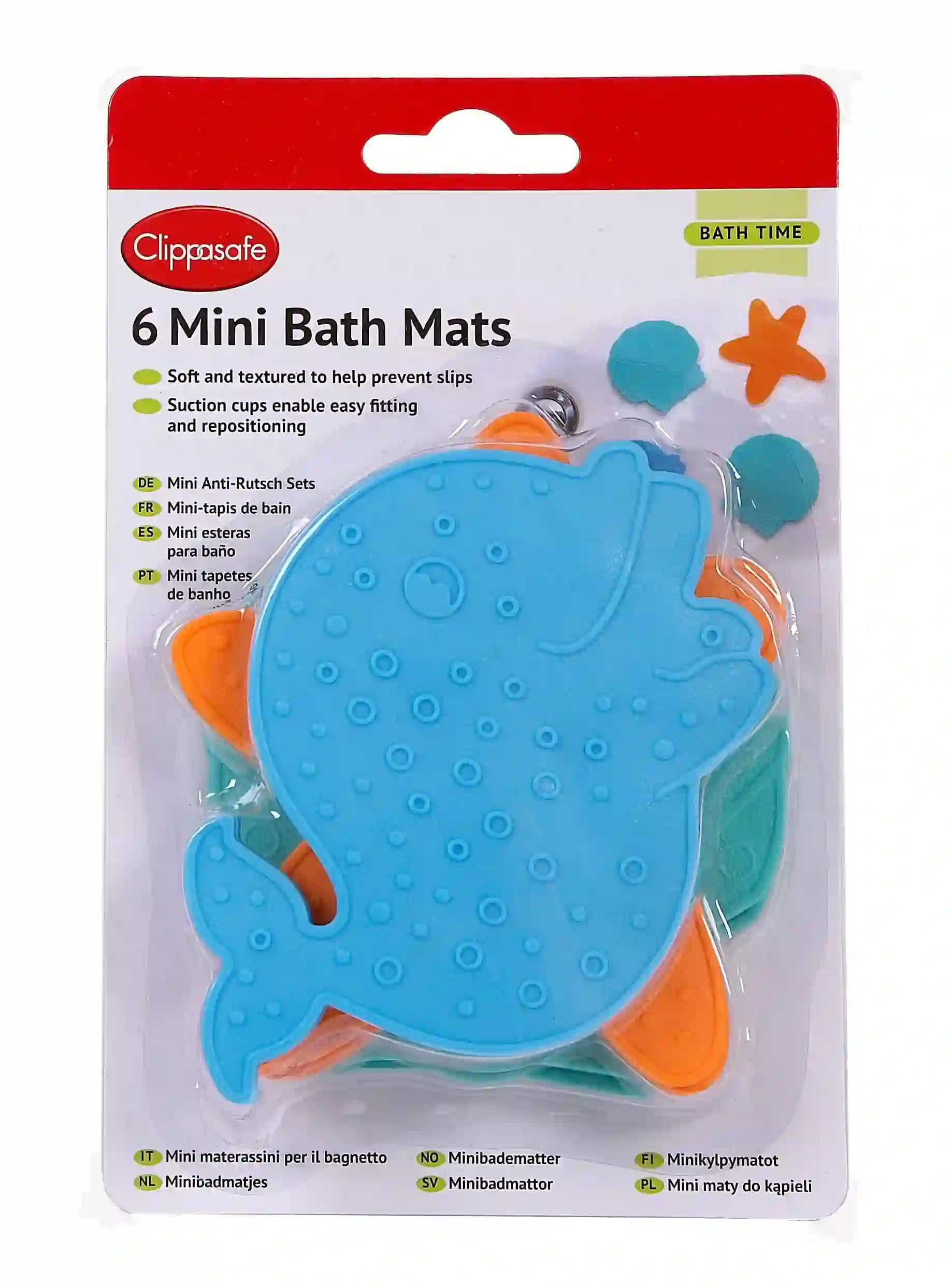 Clippasafe Mini Bath Mats-6 Pcs/Pack-Multicolor