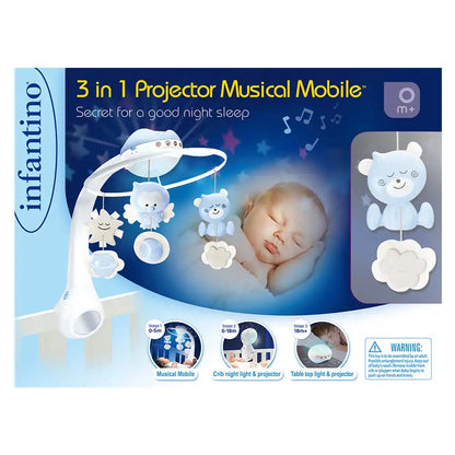 Infantino 3 In 1 Projector Musical Mobile (Blue)