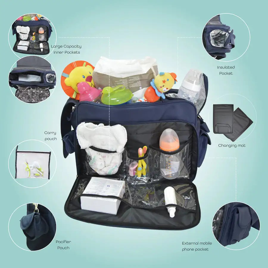 Moon - 4ever Messenger Diaper Bag (Blue)