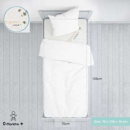 Organic Toddler Crib & Bed Mattress (133 x 70 x 10 cm)