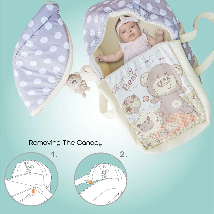 Moon - Moses Basket, Travel Carrycot - Candy Bear