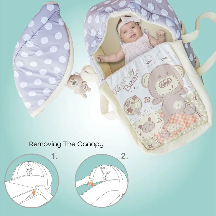 Moon Moses Basket, Travel Carrycot - Candy Bear