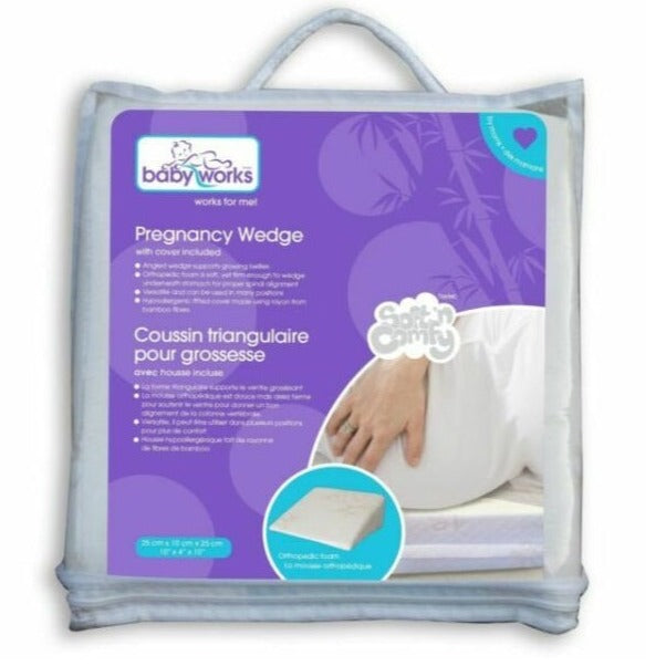 Baby Works - Pregnancy Wedge With Bamboo Cover (White)