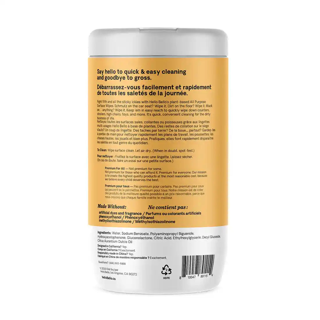 Hello Bello Surface Cleaning Wipes 75 Pcs