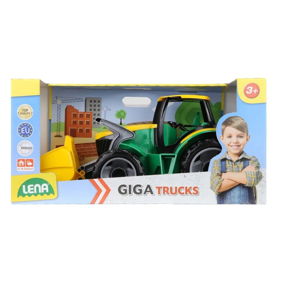Giga Trucks Tractor With Front Shovel (Green/Yellow, Open Box)