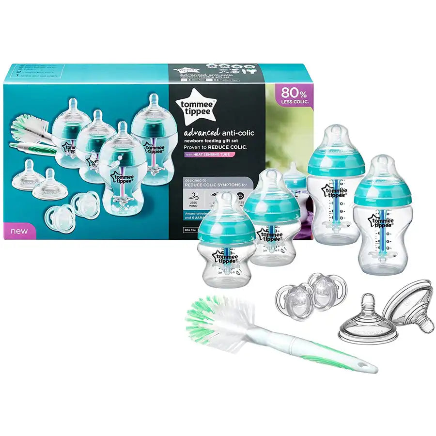 Tommee Tippee Advanced Anti-Colic Feeding Bottle Kit, Starter Set (Blue)
