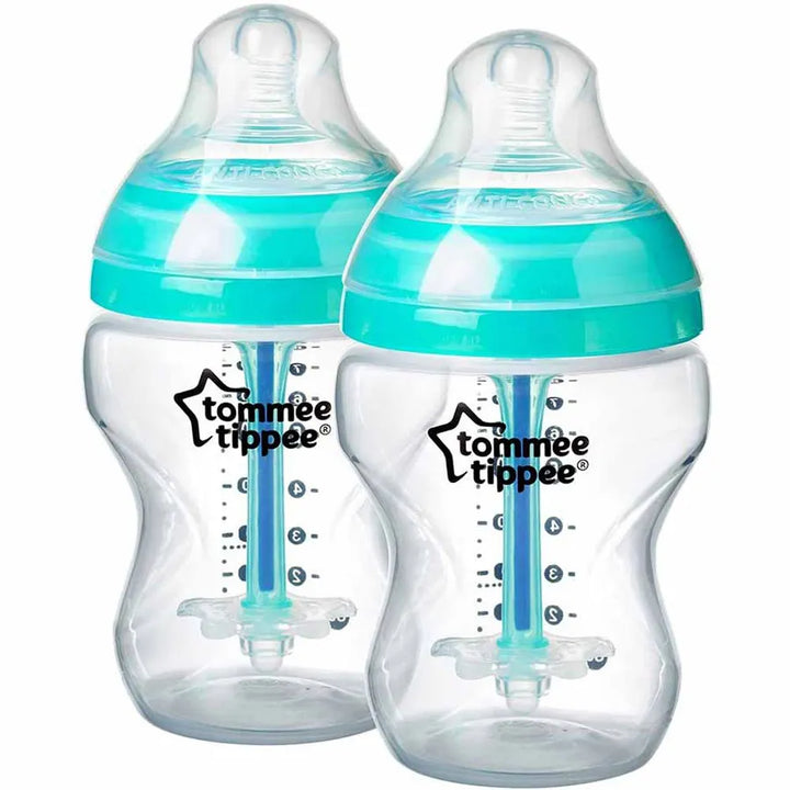 Tommee Tippee Advanced Anti-Colic Feeding Bottle, 260ml x2 (Blue)