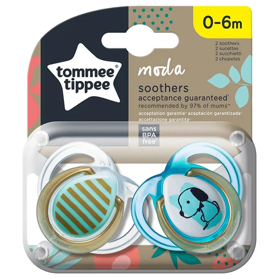 Tommee Tippee MODA Soother 0-6m, Boy (Pack of 2)