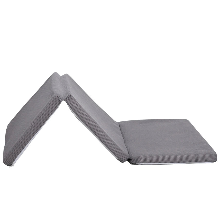 Air+ Foldable Travel Mattress - 120 x 60 x 4 cm (Grey)