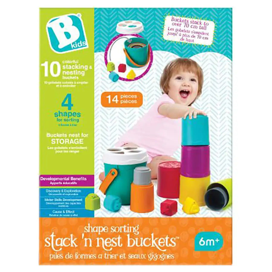 Infantino - Shape Sorting Stack'n Nest Buckets