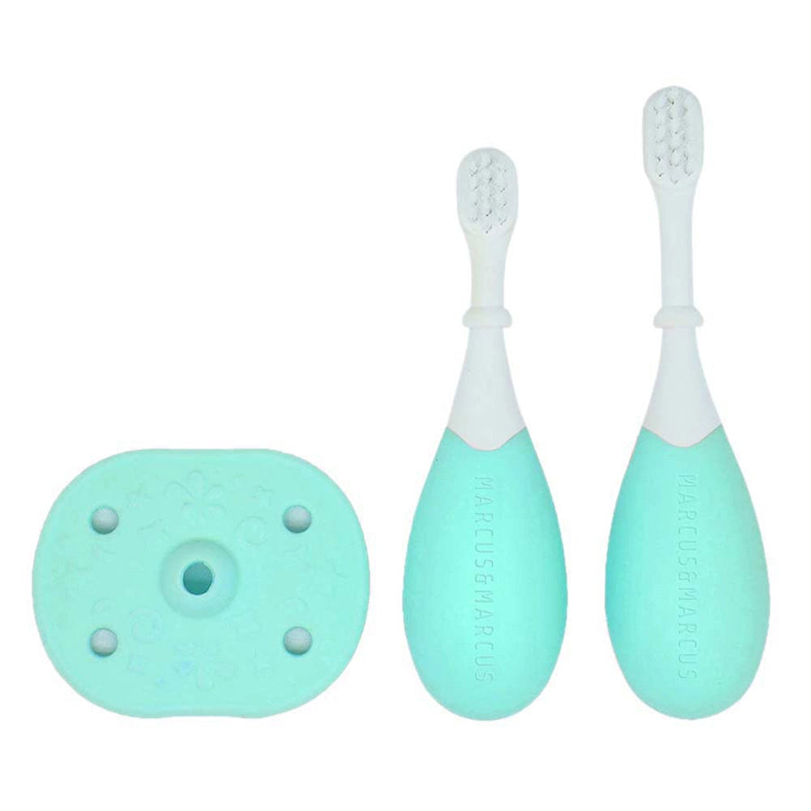 Marcus & Marcus 3 Stage Palm Grasp Toothbrush Brush Set (Blue) Marcus & Marcus 3 Stage Palm Grasp Toothbrush Brush Set (Blue)