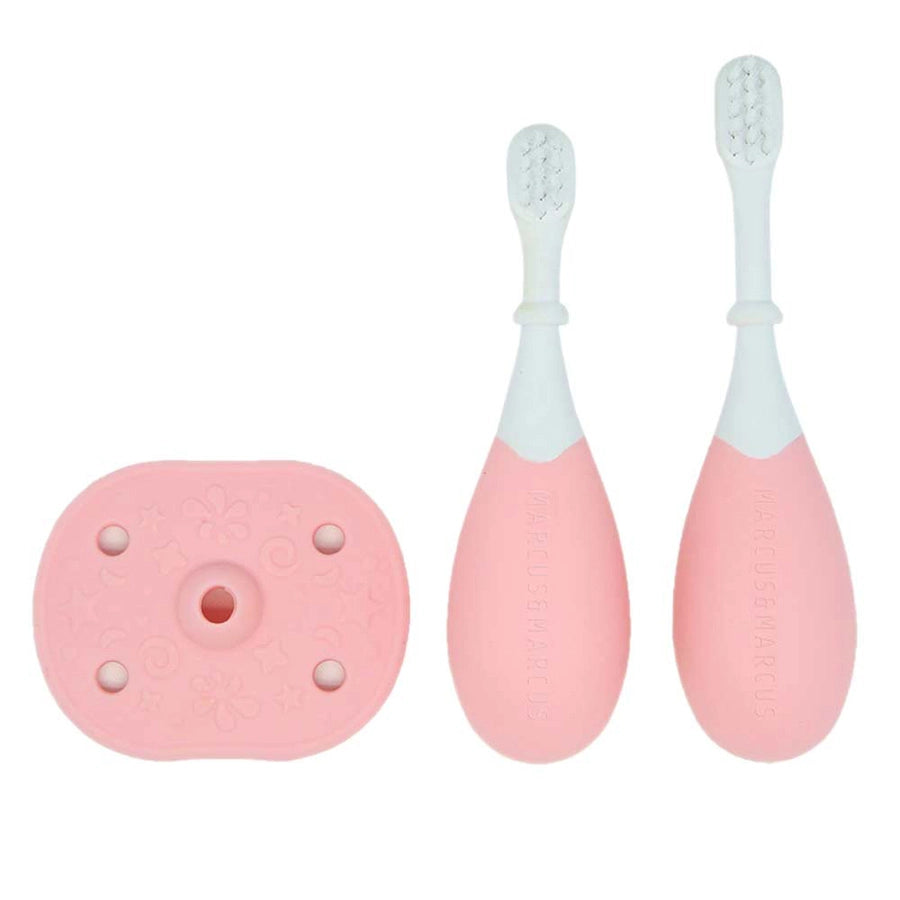 Marcus & Marcus 3 Stage Palm Grasp Toothbrush Brush Set (Pink) Marcus & Marcus 3 Stage Palm Grasp Toothbrush Brush Set (Pink)