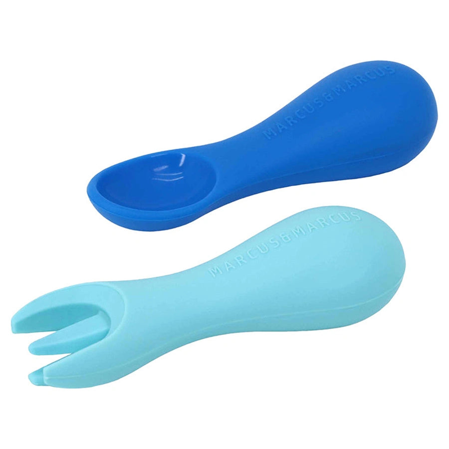Marcus & Marcus Silicone Palm Grasp Spoon & Fork Set  - Lucas