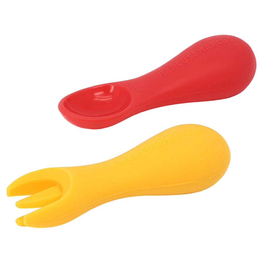 Marcus & Marcus Silicone Palm Grasp Spoon & Fork Set  - Marcus