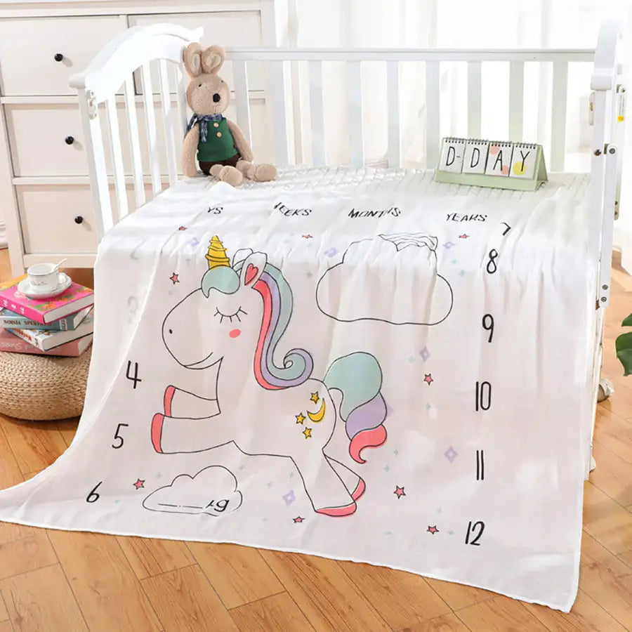 Little Story - Unicorn Blanket - Milestone