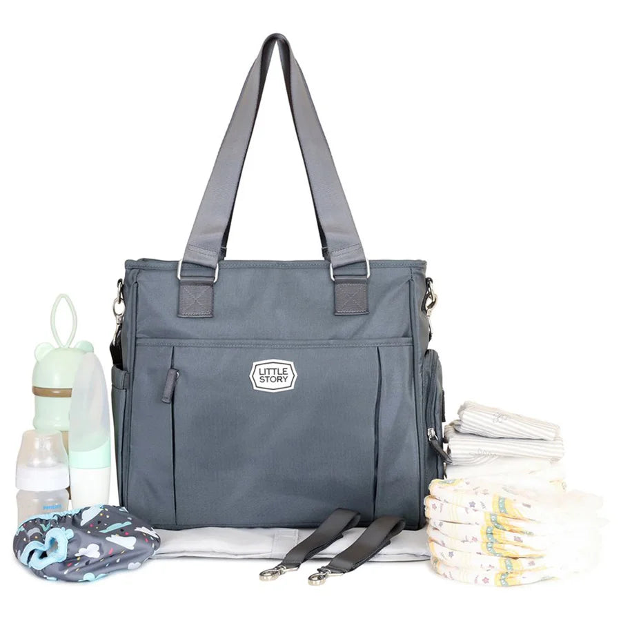 Teknum 3 in 1 Story Pram Stroller and Diaper Bag Bundle (Space Grey)