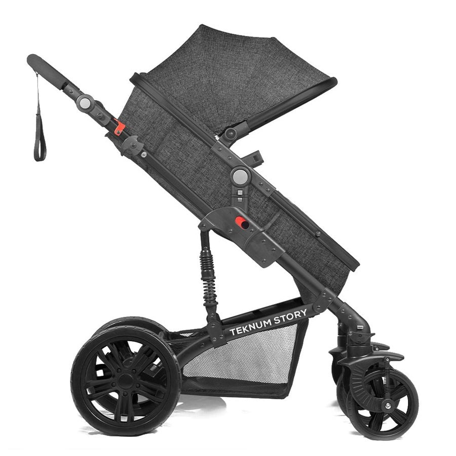 Teknum 3 in 1 Story Pram Stroller and Diaper Bag Bundle (Space Grey)