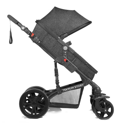 Teknum 3 in 1 Story Pram Stroller and Diaper Bag Bundle (Space Grey)