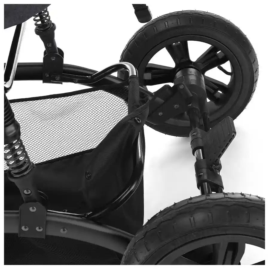 Teknum - 3 in 1 Story Pram Stroller and Diaper Bag Bundle (Space Grey)