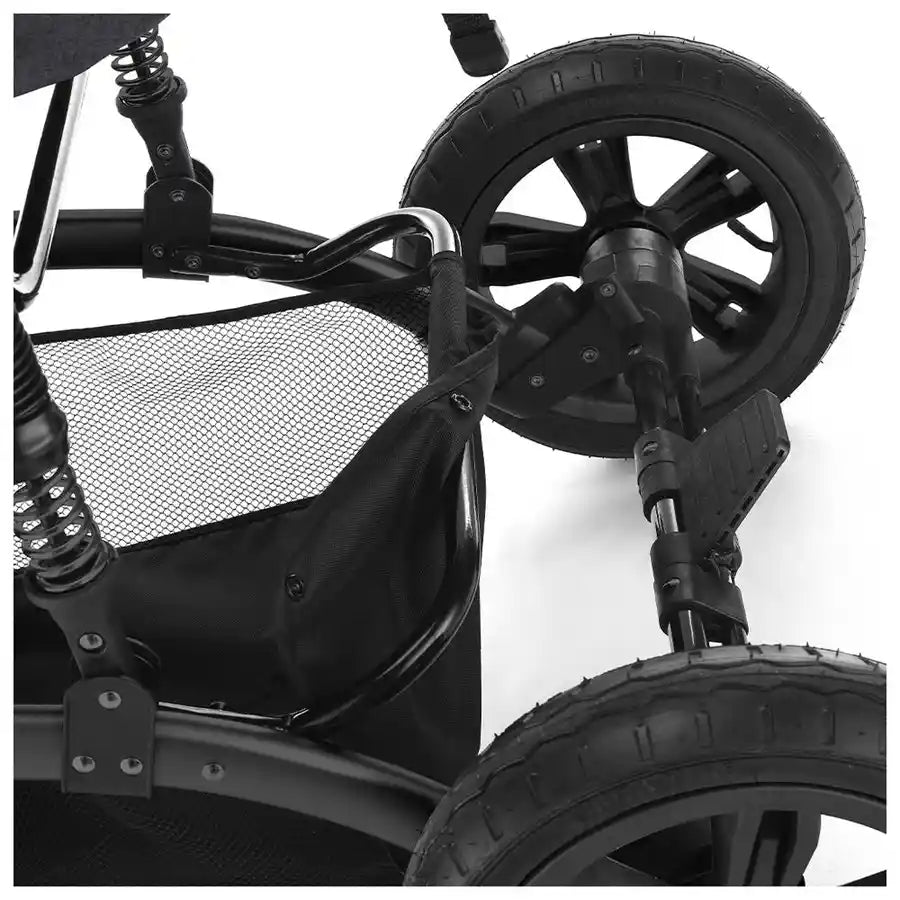 Teknum 3 in 1 Story Pram Stroller and Diaper Bag Bundle (Space Grey)