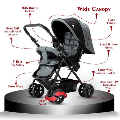Teknum Look At Me Reversible Stroller (Grey)