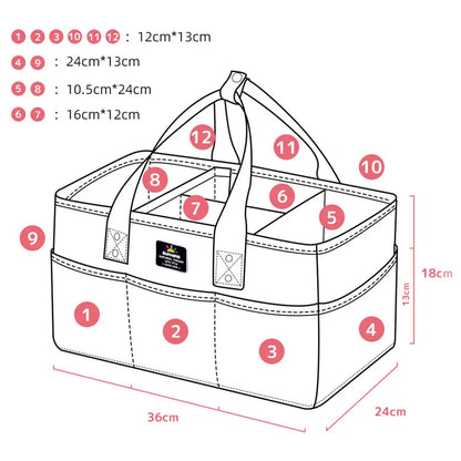 Sunveno Organizer - Diaper Caddy (Grey)