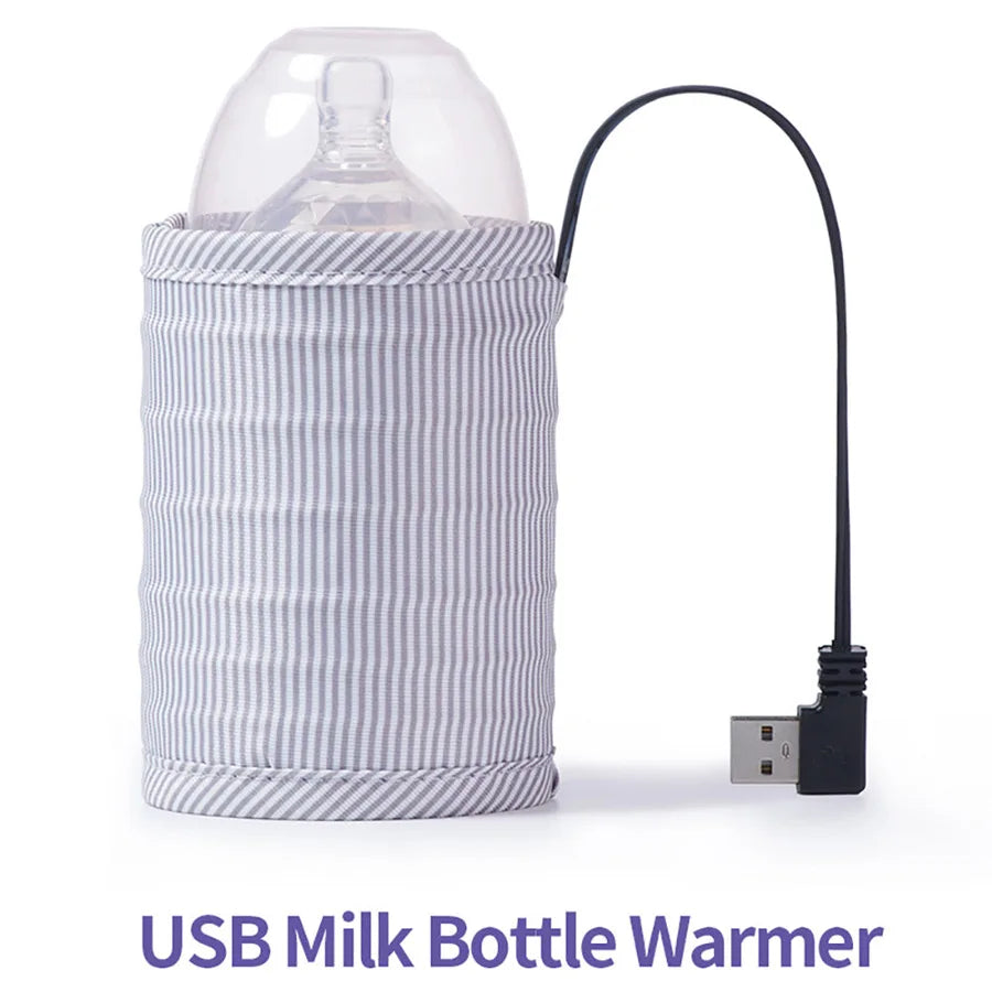 جهاز تسخين رضاعات الحليب للسفر يعمل بمنفذ USB من سانفينو، رمادي