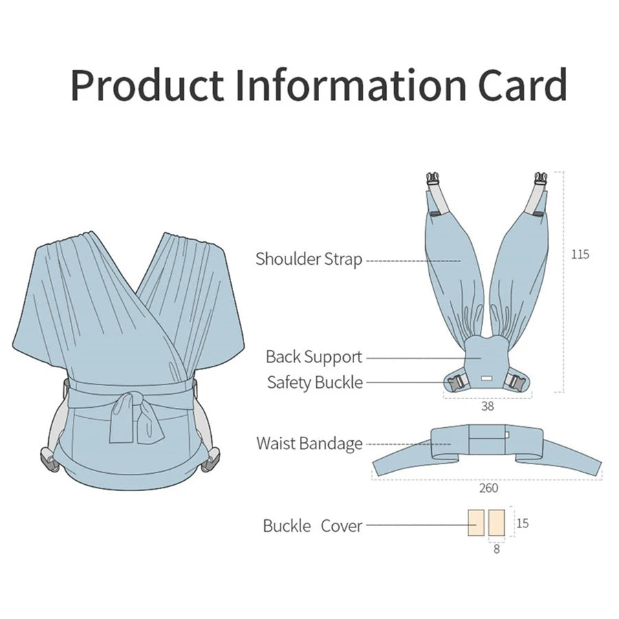 Sunveno - Adjustable Baby Wrap Carrier Sling (Grey)