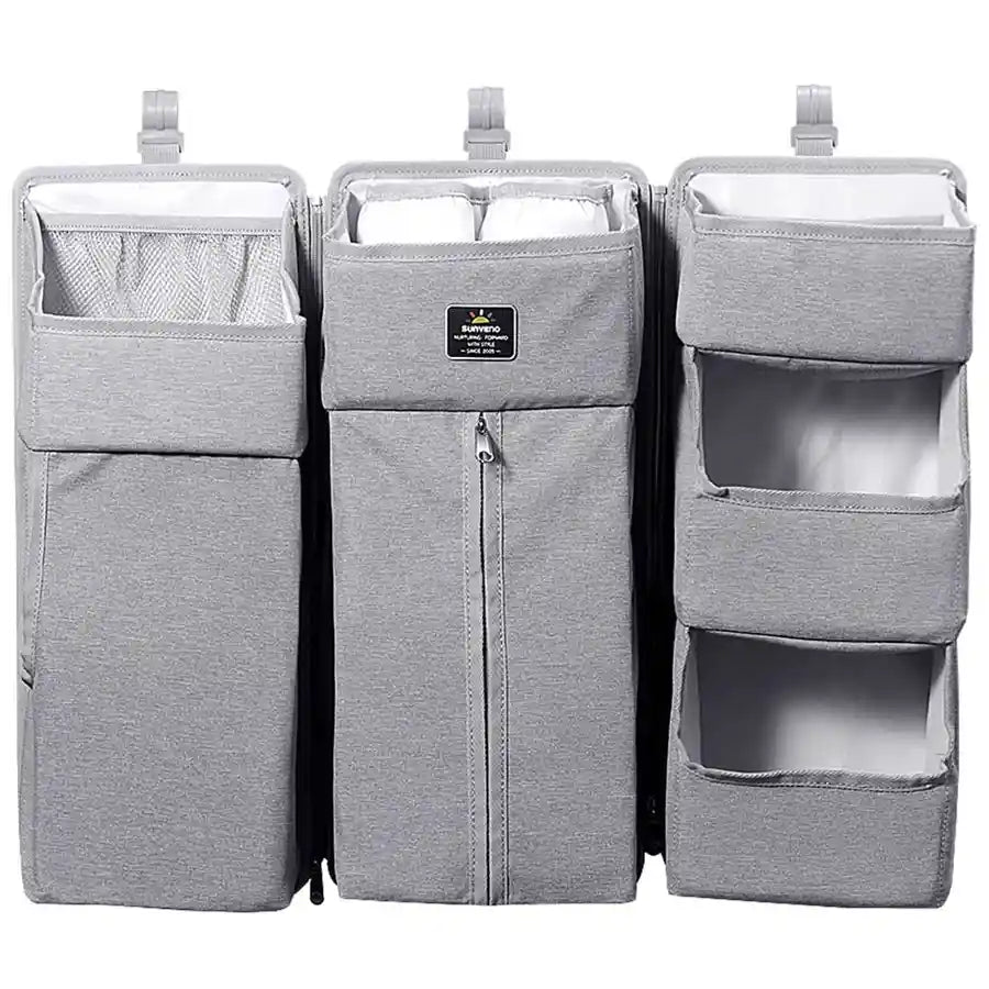 Sunveno - Baby Bedside Portable Crib Organizer (Grey)