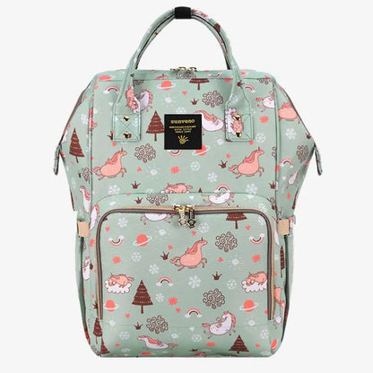 Sunveno Diaper Bag with USB (Green Dream Sky)