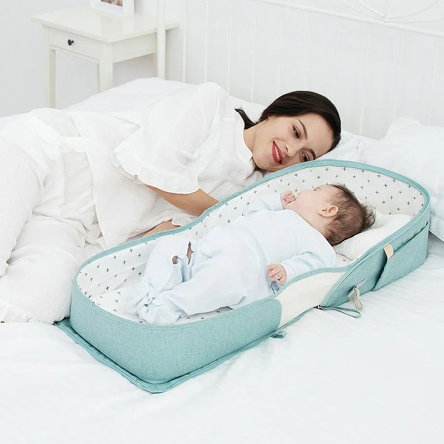 Sunveno - Portable Baby Bed & Bag (Sea Green)