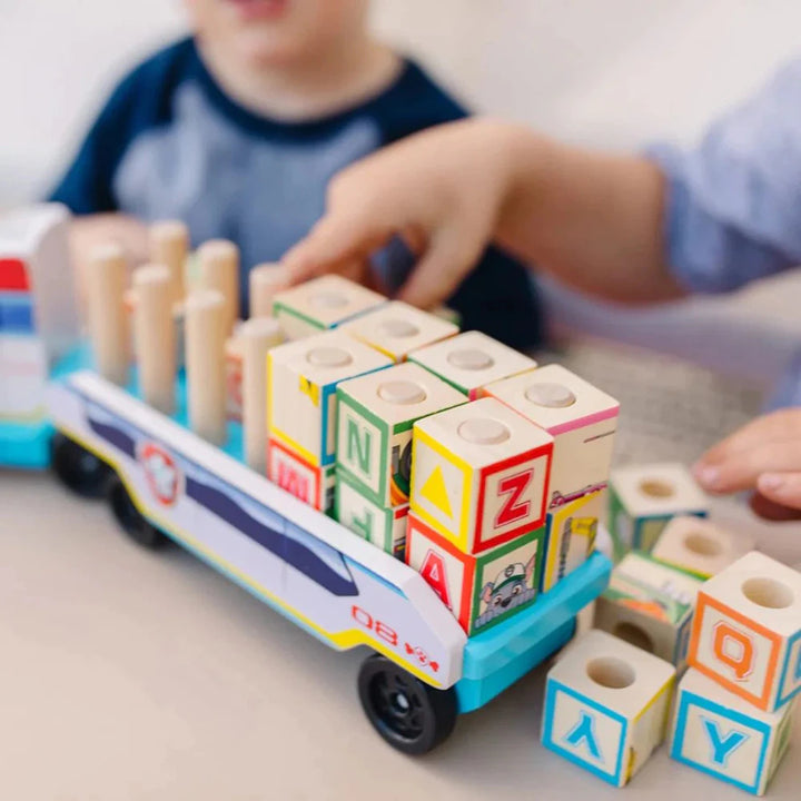 Melissa and Doug Paw Patrol Wooden ABC Block Truck