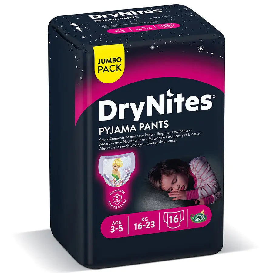 Huggies Drynites Pyjama Pants Girl 16's (3-5yrs)