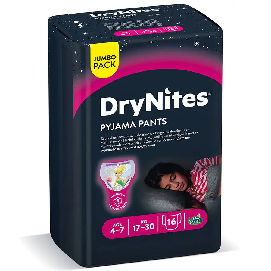 Huggies Drynites Pyjama Pants Girl 16's (4-7yrs)