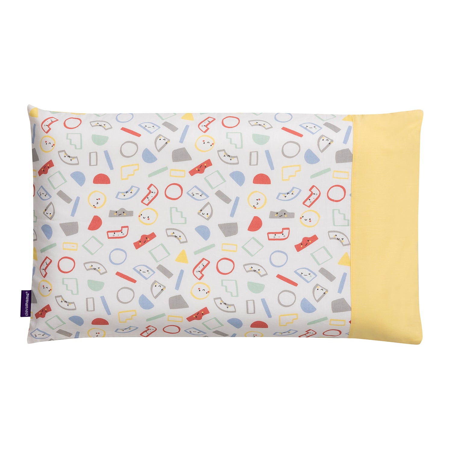 ClevaFoam Baby Pillow Case (Grey/Yellow)