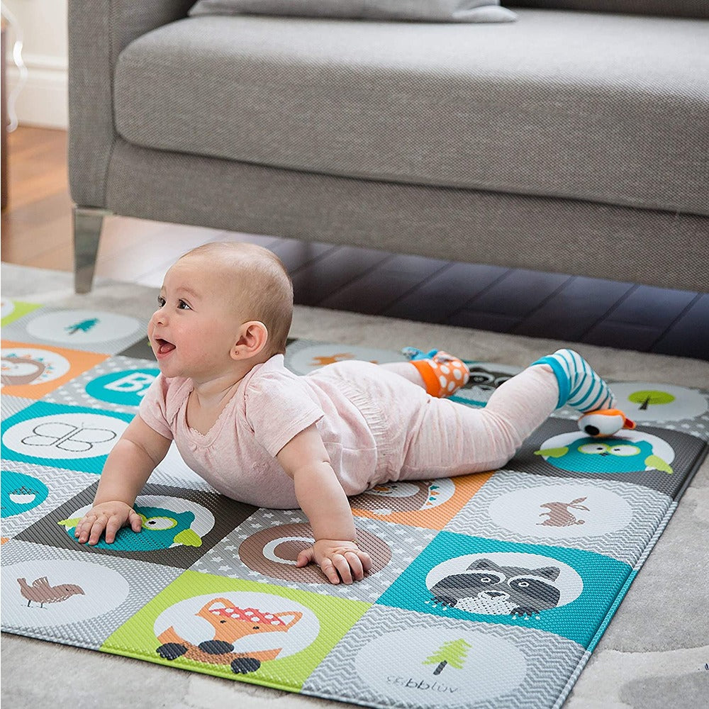 Bbluv Duo Developmental Foot Finders with Rattle - Owl & Fox